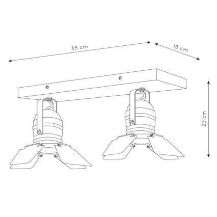 Lucide 17997/02/35 - Bodové svítidlo PICTO 2xGU10/35W/230V modrá