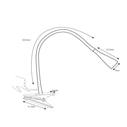 Lucide 18256/03/30 - LED Stmívatelná dotyková stolní lampa s klipem ZOZY LED/4W/230V černá