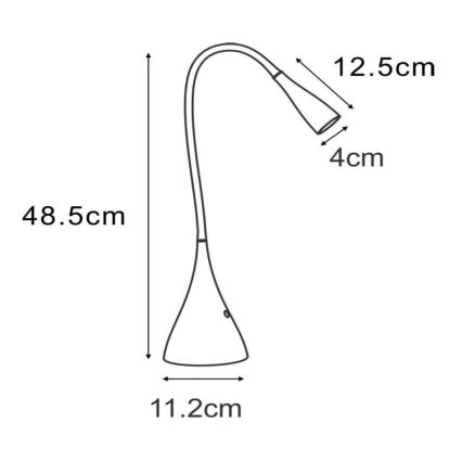 Lucide 18650/03/30 - LED Stmívatelná dotyková stolní lampa ZOZY LED/4W/230V černá