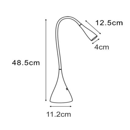 Lucide 18656/03/30 - LED Stmívatelná dotyková stolní lampa ZOZY LED/4W/230V čarná