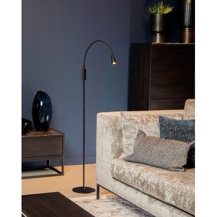 Lucide 18756/03/30 - LED Stmívatelná flexibilní dotyková stojací lampa ZOZY LED/4W/230V černá