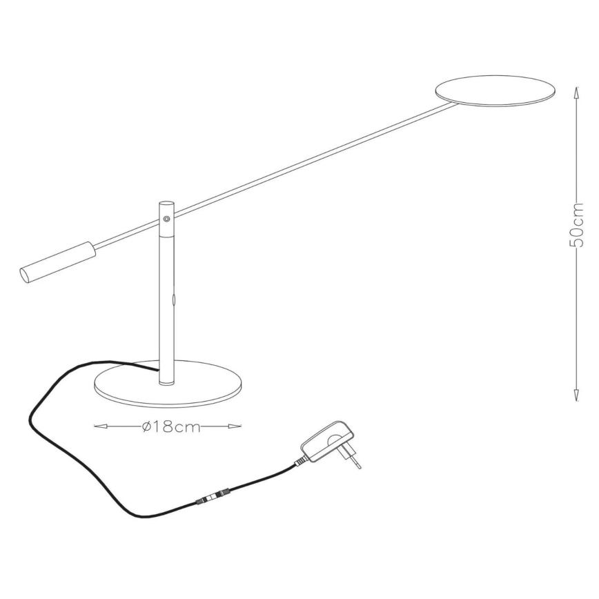 Lucide 19666/09/12 - LED Stmívatelná stolní lampa ANSELMO LED/9W/230V lesklý chrom