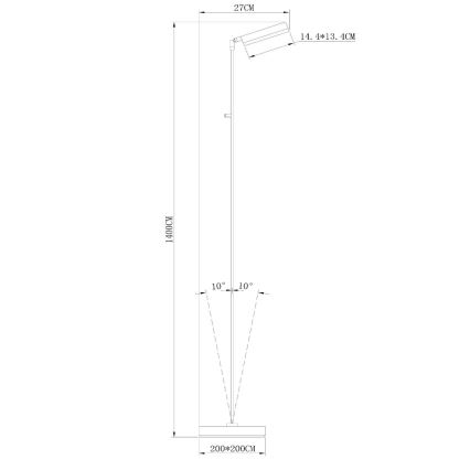 Lucide 19730/10/30 - LED Stmívatelná stojací lampa AARON LED/12W/230V černá