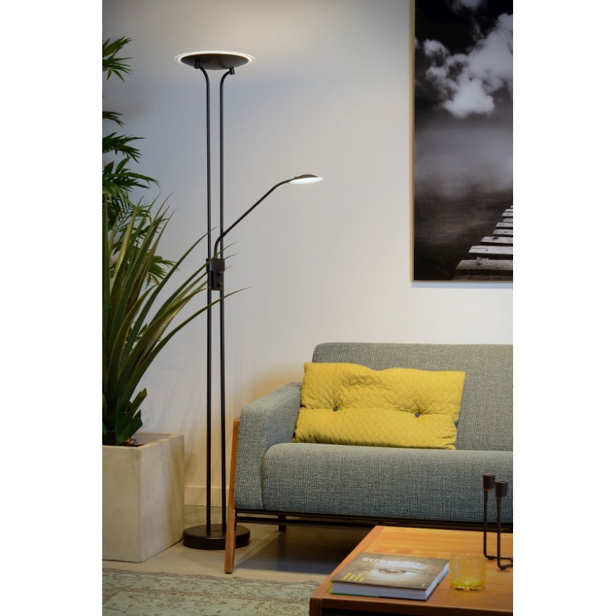 Lucide 19792/24/30 - LED stojací lampa CHAMPION-LED 1xLED/20W/230V + 1xLED/4W/230V černá