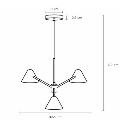 Lucide 20415/15/30 - LED Stmívatelný lustr na lanku DEVON 3xLED/3W/230V černá