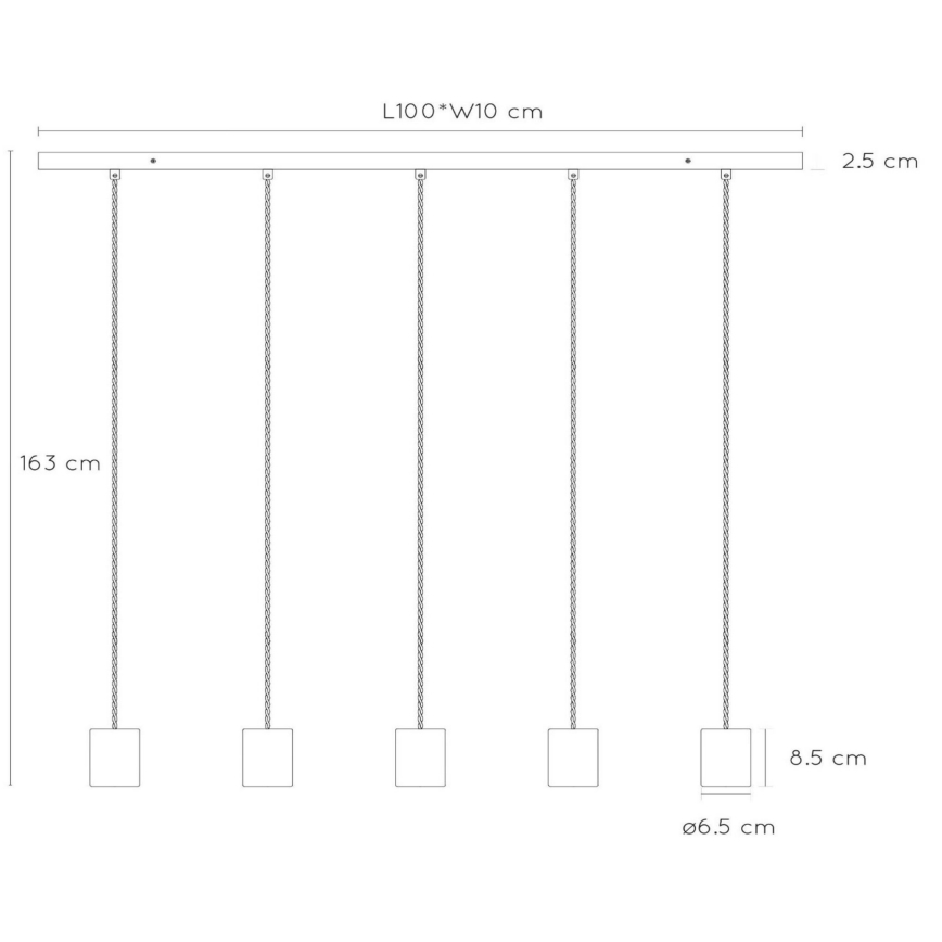 Lucide 20416/05/65 - Lustr na lanku GELKA 5xE27/40W/230V
