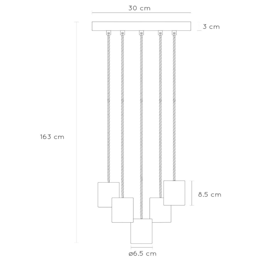 Lucide 20416/15/65 - Lustr na lanku GELKA 5xE27/40W/230V