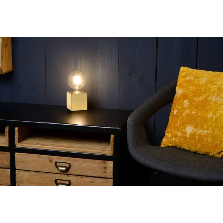 Lucide 20500/05/01 - LED stolní lampa CUBICO 1xE27/5W/230V mosaz