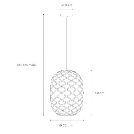 Lucide 21417/32/02 - Lustr na lanku WOLFRAM 1xE27/60W/230V mosaz