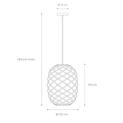 Lucide 21417/32/30 - Lustr na lanku WOLFRAM 1xE27/60W/230V černá