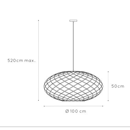 Lucide 21417/99/30 - Lustr na lanku WOLFRAM 3xE27/60W/230V černá