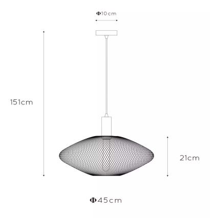 Lucide 21423/45/02 - Lustr na lanku MESH 1xE27/40W/230V