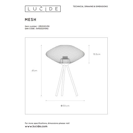 Lucide 21523/01/30 - Stolní lampa MESH 1xE27/40W/230V černá