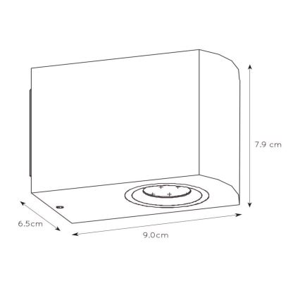 Lucide 22861/05/31 - LED Stmívatelné venkovní nástěnné svítidlo ZORA 1xGU10/5W/230V IP44