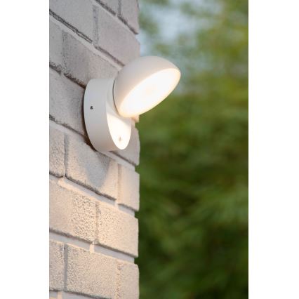 Lucide 22865/12/31 - LED Venkovní nástěnné svítidlo se soumrakovým senzorem FINN LED/12W/230V IP54 bílá