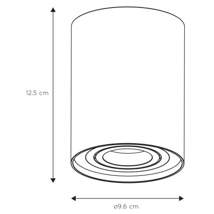 Lucide 22952/11/30 - Stmívatelné bodové svítidlo TUBE 1xGU10/50W/230V černá