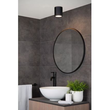 Lucide 22962/01/30 - Koupelnové stropní svítidlo AVEN 1xGU10/50W/230V pr. 9 cm IP65 černá