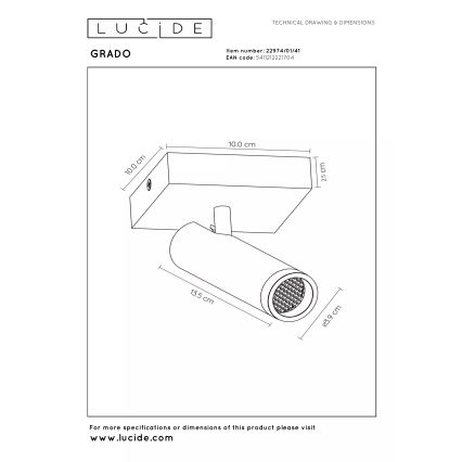 Lucide 22974/01/41 - Bodové svítidlo GRADO 1xGU10/40W/230V béžová