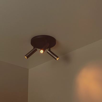 Lucide 22974/13/15 - Bodové svítidlo GRADO 3xGU10/12W/230V hnědá/černá