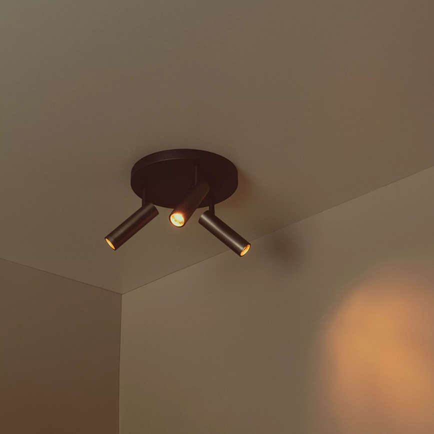 Lucide 22974/13/15 - Bodové svítidlo GRADO 3xGU10/40W/230V hnědá/černá