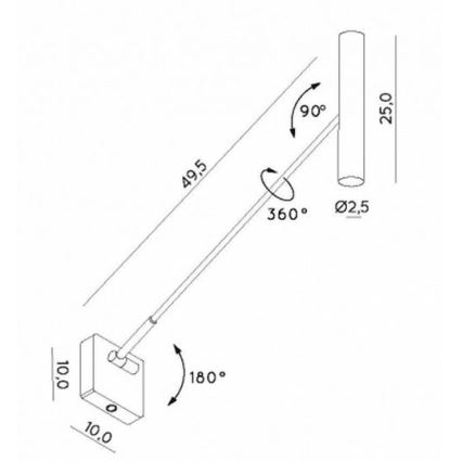 Lucide 23262/05/30 - LED Stmívatelná nástěnná lampa WYGO LED/5W/230V černá