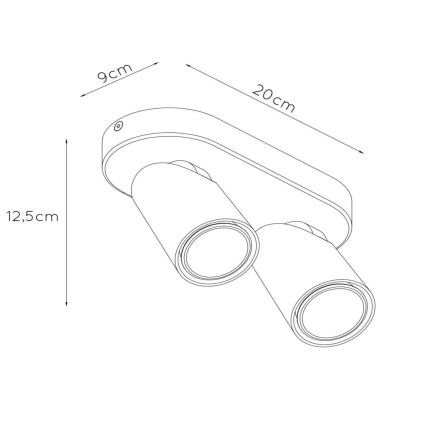 Lucide 23954/11/30 - LED Stmívatelné bodové svítidlo XYRUS 2xGU10/5W/230V