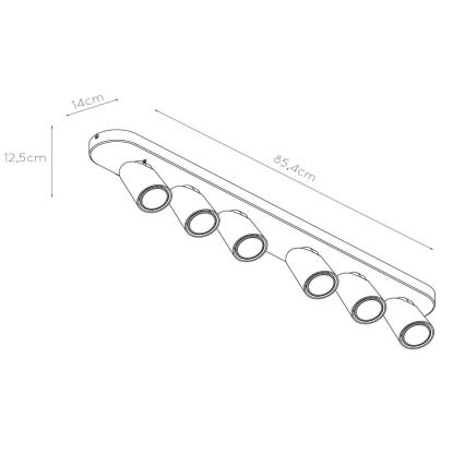 Lucide 23954/31/31 - LED Stmívatelné bodové svítidlo XYRUS 6xGU10/5W/230V