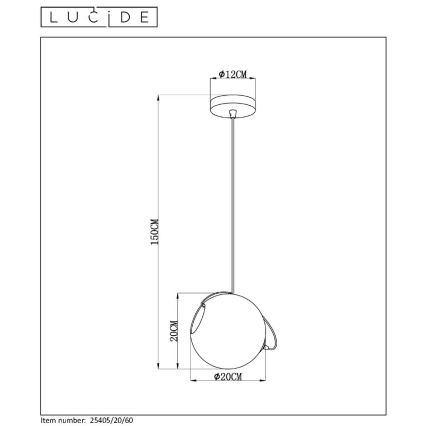 Lucide 25405/20/60 - Lustr na lanku JAZZLYNN 1xE27/60W/230V pr. 20 cm