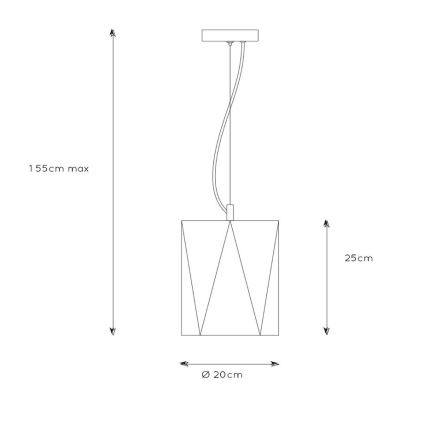 Lucide 25407/01/30 - Lustr na lanku FERN 1xE27/60W/230V