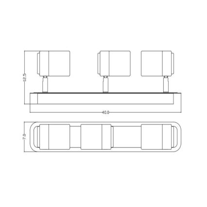 Lucide 26957/15/12 - LED Bodové svítidlo LENNERT 3xGU10/5W/230V matný chrom