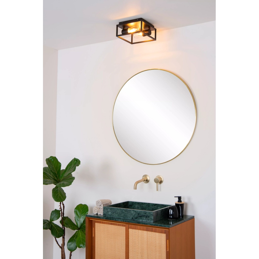 Lucide 27100/02/30 - Koupelnové stropní svítidlo CARLYN 2xE14/6W/230V IP54 černá