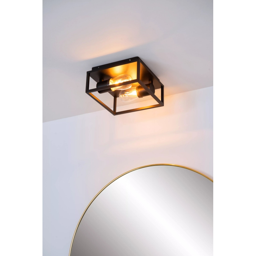 Lucide 27100/02/30 - Koupelnové stropní svítidlo CARLYN 2xE14/6W/230V IP54 černá