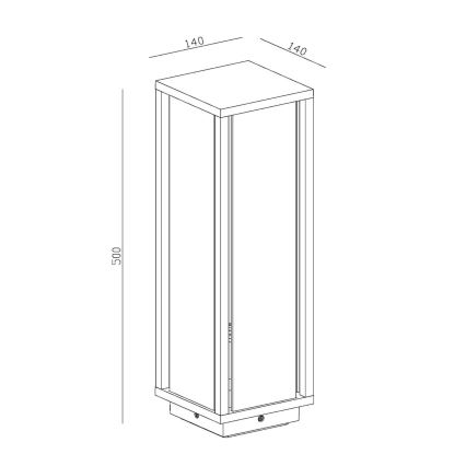 Lucide 27805/50/30 - Venkovní lampa LAURENS 1xE27/15W/230V IP54 50 cm černá