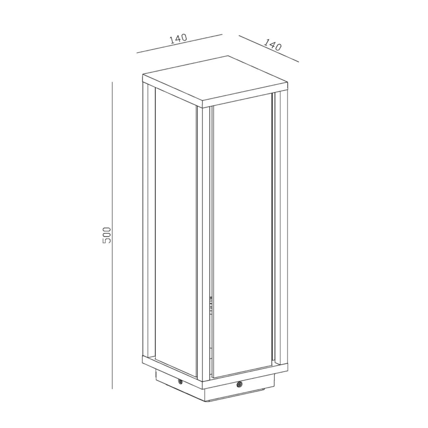 Lucide 27805/50/30 - Venkovní lampa LAURENS 1xE27/15W/230V IP54 50 cm černá