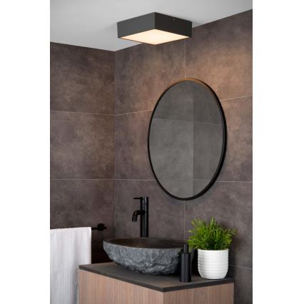Lucide 27816/10/29 - LED Koupelnové stropní svítidlo ROXANE LED/12W/230V 24x24 cm IP54 antracit