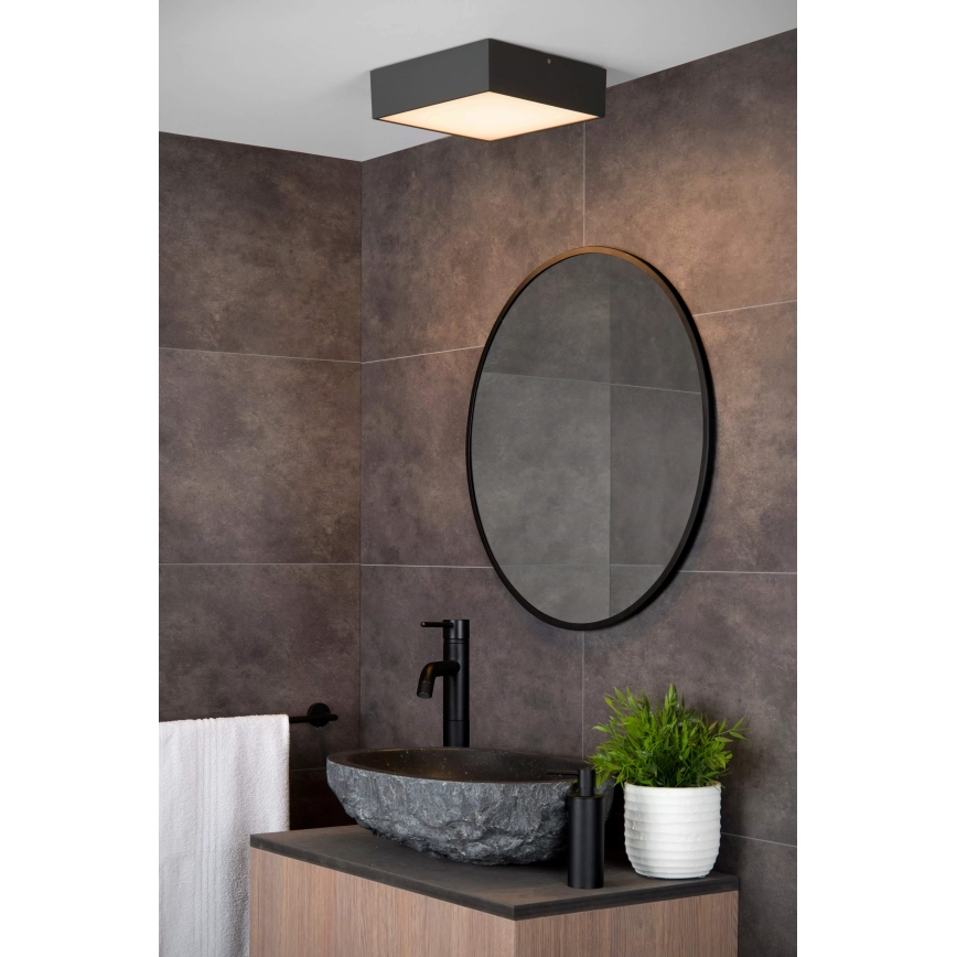 Lucide 27816/10/29 - LED Koupelnové stropní svítidlo ROXANE LED/12W/230V 24x24 cm IP54 antracit