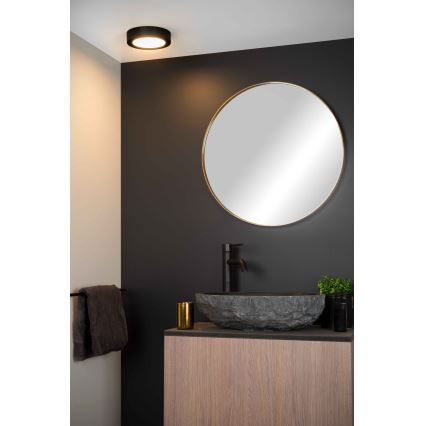 Lucide 28116/18/30 - LED Stmívatelné koupelnové stropní svítidlo BRICE LED/12W/230V pr. 18 cm IP44 černá