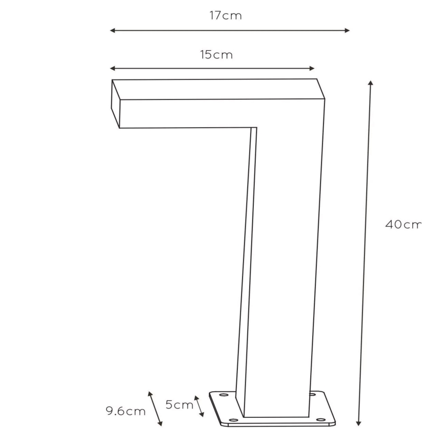 Lucide 28851/40/30 - LED Venkovní lampa TEXAS LED/8W/230V černá 40 cm IP54