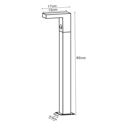 Lucide 28851/61/30 - LED Venkovní lampa se senzorem TEXAS LED/7W/230V IP54