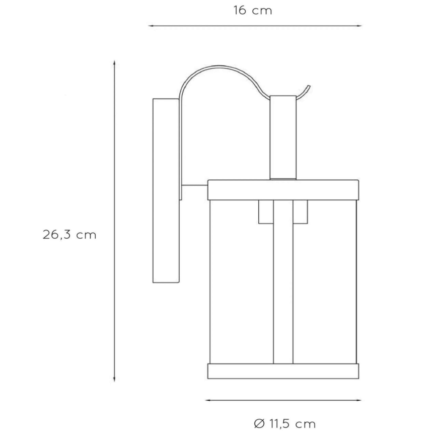 Lucide 29825/01/30 - Venkovní nástěnné svítidlo LINDELO 1xE27/40W/230V IP23