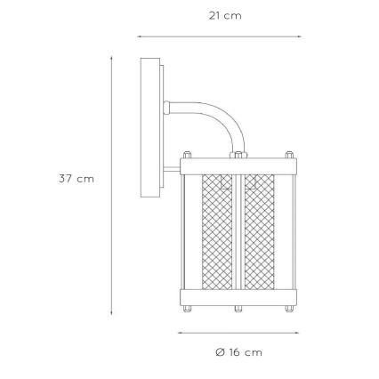 Lucide 29826/01/30 - Venkovní nástěnné svítidlo MAKKUM 1xE27/40W/230V IP23