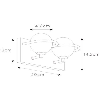 Lucide 30267/02/30 - Koupelnové nástěnné svítidlo ISOBEL 2xG9/33W/230V IP44