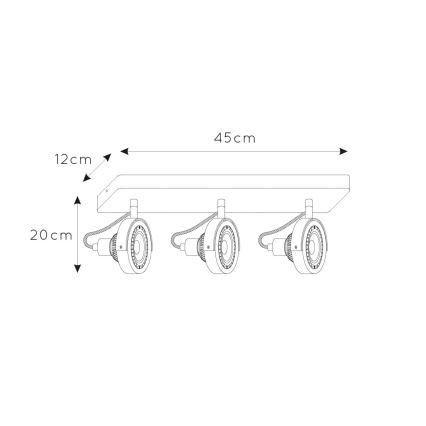 Lucide 31931/36/31 - LED Stmívatelné bodové svítidlo TALA 3xGU10/12W/230V bílá