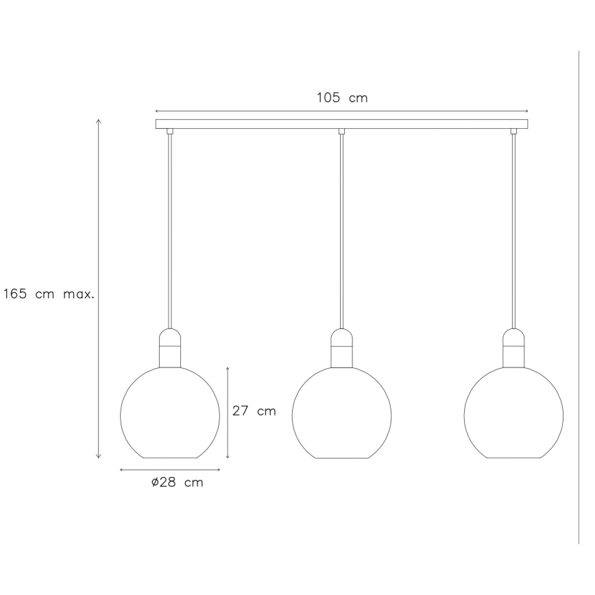 Lucide 34438/03/65 - Lustr na lanku JULIUS 3xE27/40W/230V