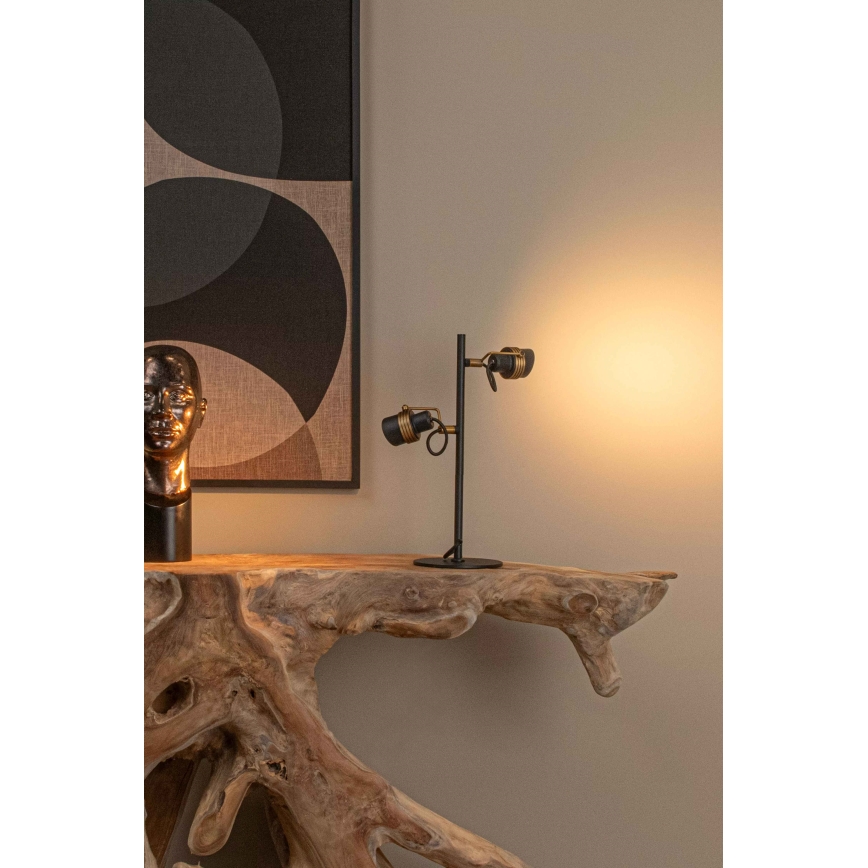 Lucide 34544/02/30 - Stolní lampa TUNDRAN 2xGU10/5W/230V černá