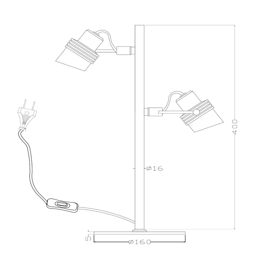 Lucide 34544/02/30 - Stolní lampa TUNDRAN 2xGU10/5W/230V černá