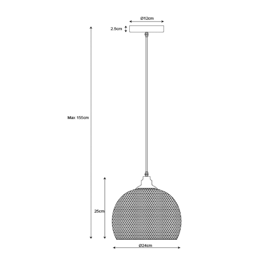 Lucide 43404/22/30 - Závěsné svítidlo MESH 1xE27/60W/230V 22 cm