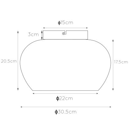 Lucide 45177/30/65 - Stropní svítidlo JUDE 1xE27/40W/230V