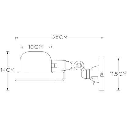 Lucide 45252/01/97 - Nástěnné svítidlo HONORE 1xE14/25W/230V