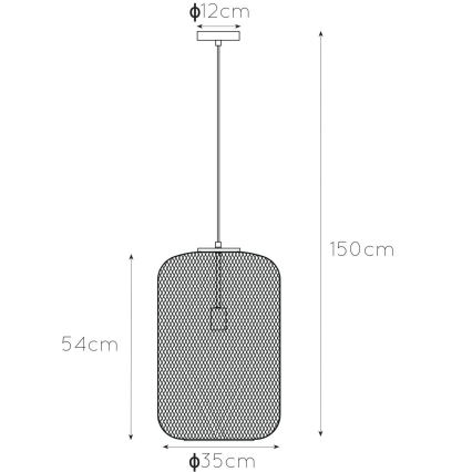 Lucide 45385/35/02 - Lustr na lanku MESH 1xE27/40W/230V mosaz